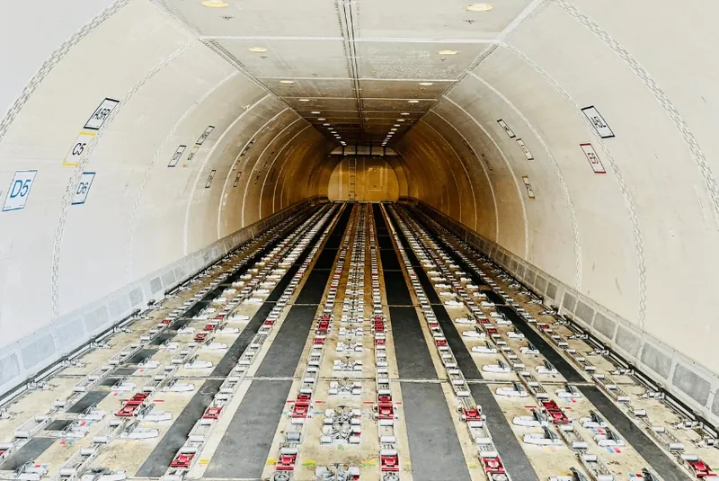 Airways cargo handling: the main deck of a freighter