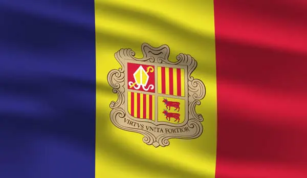 Flag of Andorra with flight support services.