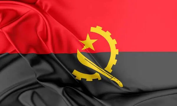 Flag of Angola with flight support services.