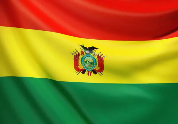 Flag of Bolivia with flight support services.