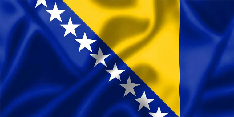 Flag of Bosnia and Herzegovina with flight support services.