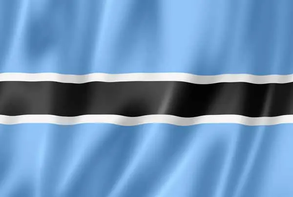 Flag of Botswana with flight support services.