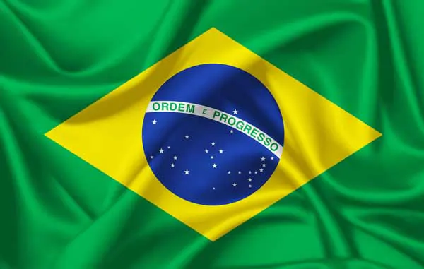 Flag of Brazil with flight support services.