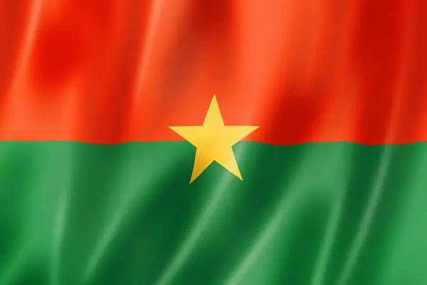 Flag of Burkina Faso with flight support services.