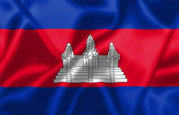 Flag of Cambodia with link to flight support services for Cambodia.