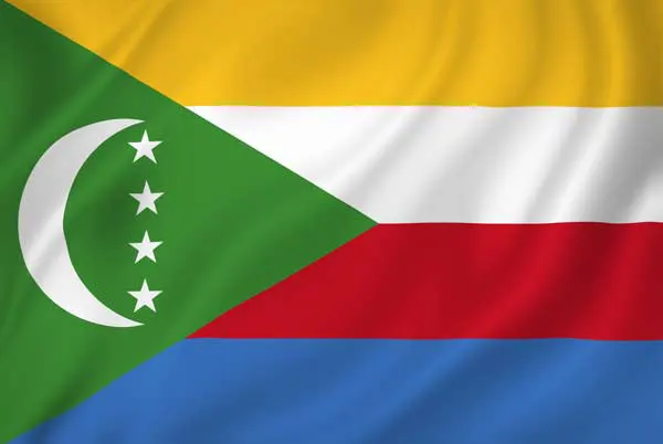 Flag of Comoros with flight support services.