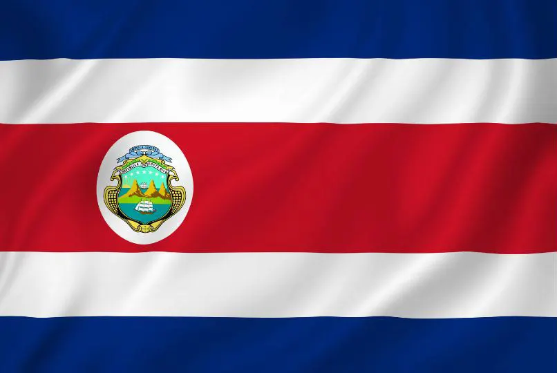 Flag of Costa Rica with flight support services.