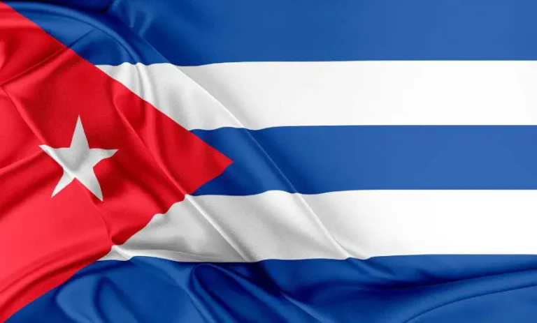 Flag of Cuba with flight support services.