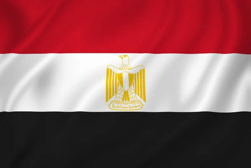 Flag of Egypt with flight support services.