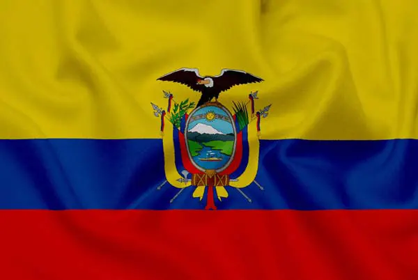 Flag of Ecuador with flight support services.