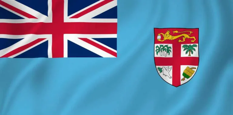 Flag of Fiji with link to flight support services for Fiji.