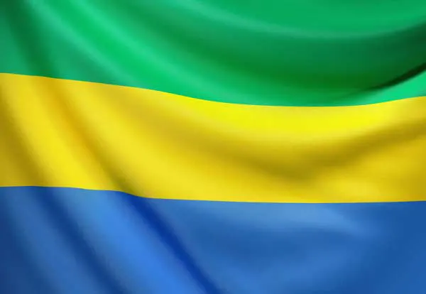 Flag of Gabon with flight support services.