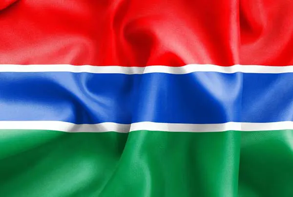 Flag of the Gambia with flight support services.