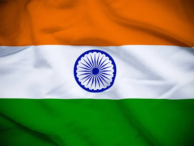 Flag of India with link to flight support services for India.