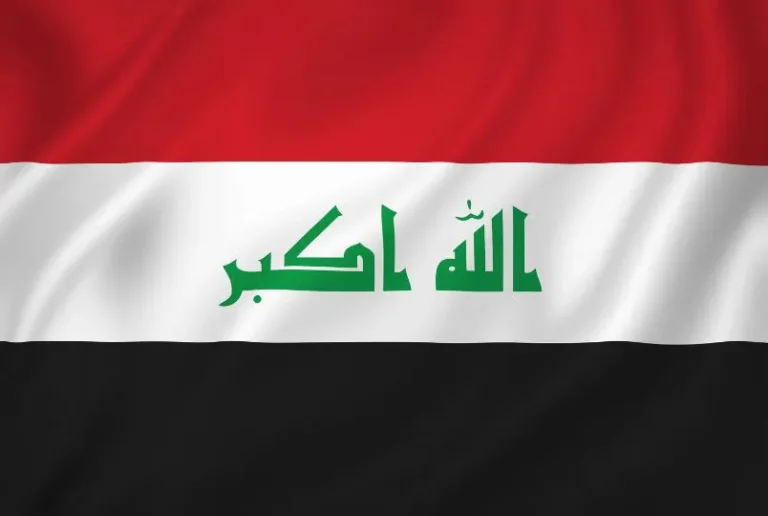 Flag of Iraq with flight support services.