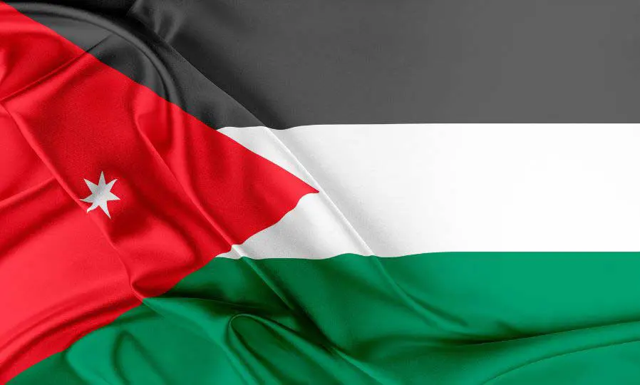 Flag of Jordan with flight support services.