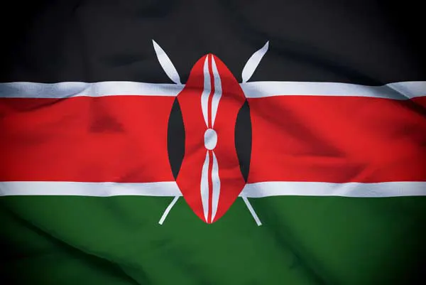 Flag of Kenya with flight support services.