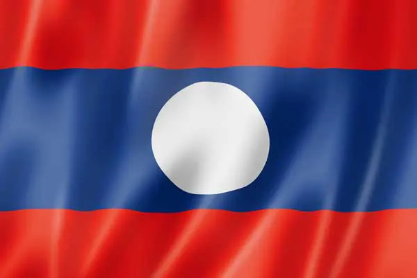 Flag of Laos with link to flight support services for Laos.