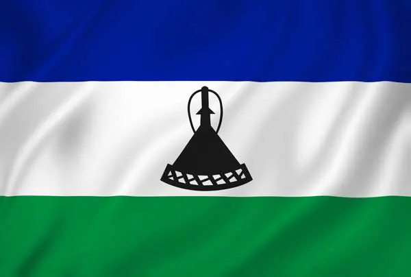 Flag of Lesotho with flight support services.