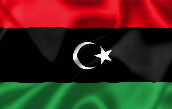 Flag of Libya with flight support services.