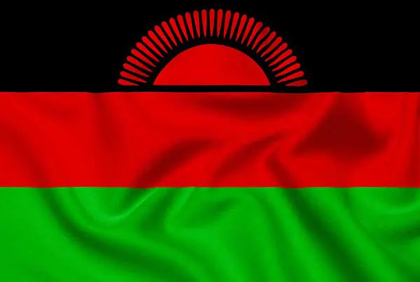 Flag of Malawi with flight support services.