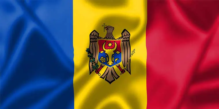 Flag of Moldova with flight support services.