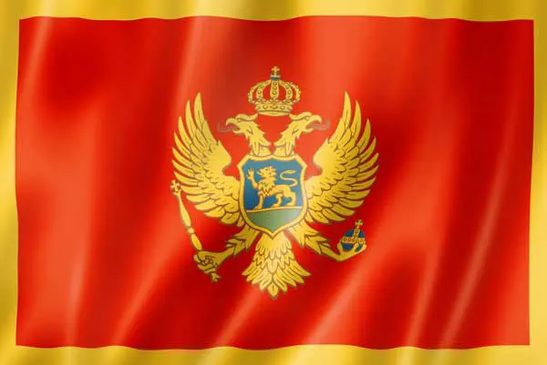 Flag of Montenegro with flight support services.