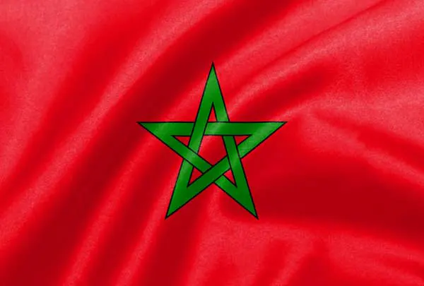 Flag of Morocco with flight support services.