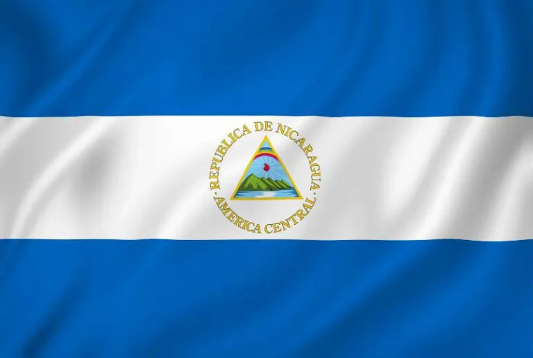 Flag of Nicaragua with flight support services.