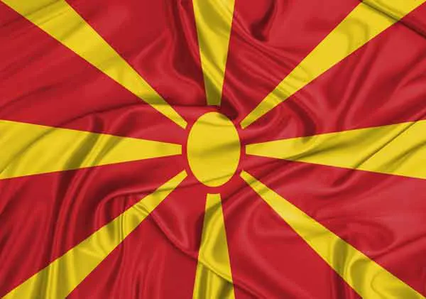 Flag of Macedonia with flight support services.