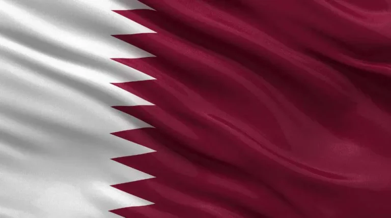 Flag of Qatar with flight support services.