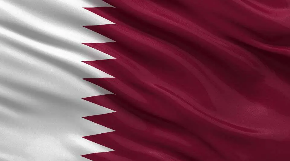 Flag of Qatar with flight support services.