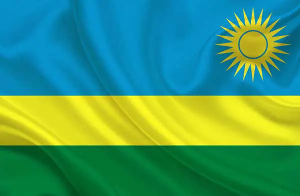 Flag of Rwanda with flight support services.