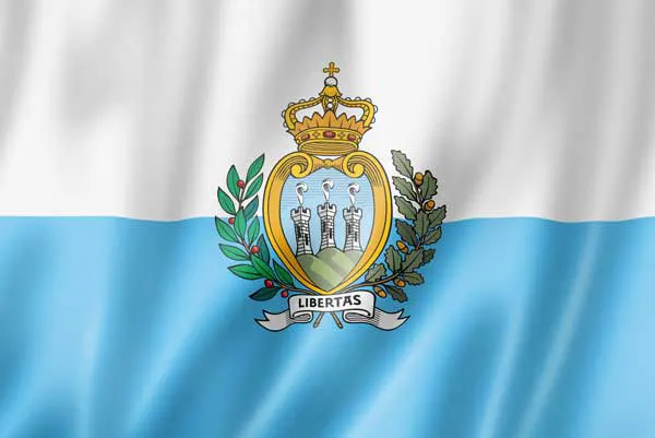 Flag of San Marino with flight support services.