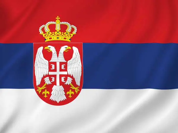 Flag of Serbia with flight support services.