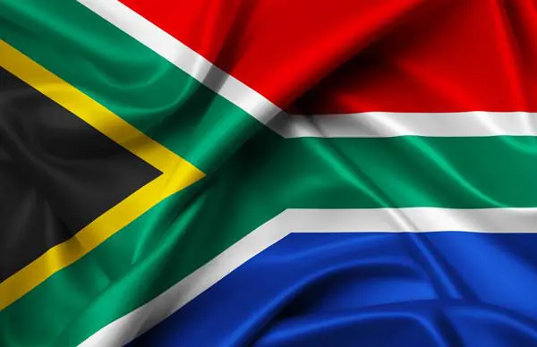 Flag of South Africa with flight support services.