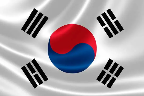 Flag of South Korea with link to flight support services for South Korea.