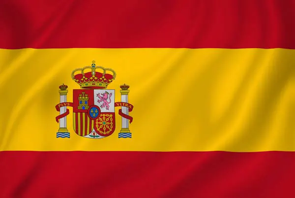 Flag of Spain with flight support services.