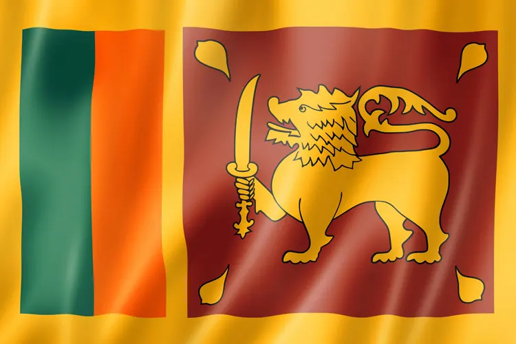 Flag of Sri Lanka with link to flight support services for Sri Lanka.