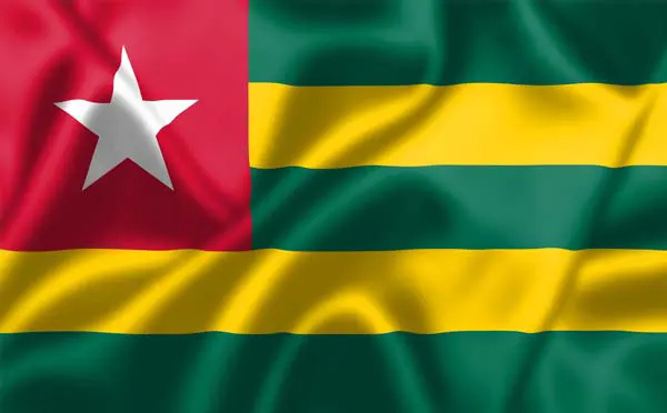 Flag of Togo with flight support services.