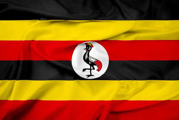 Flag of Uganda with flight support services.