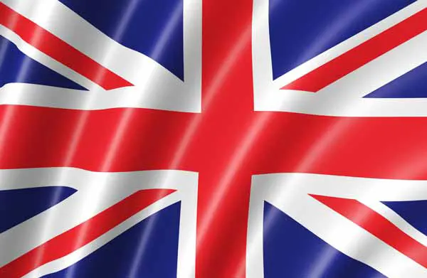 Flag of the United Kingdom with flight support services.