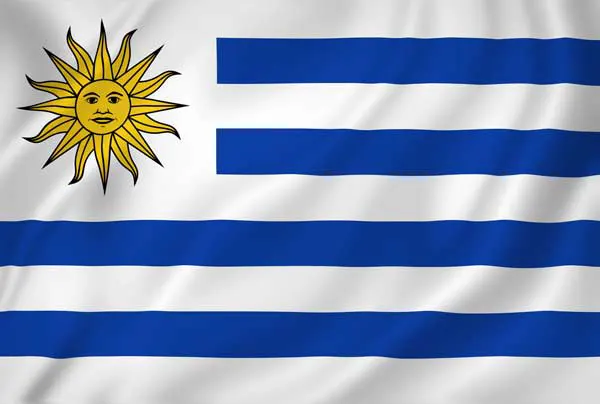 Flag of Uruguay with flight support services.