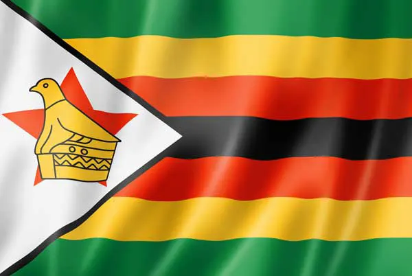 Flag of Zimbabwe with flight support services.