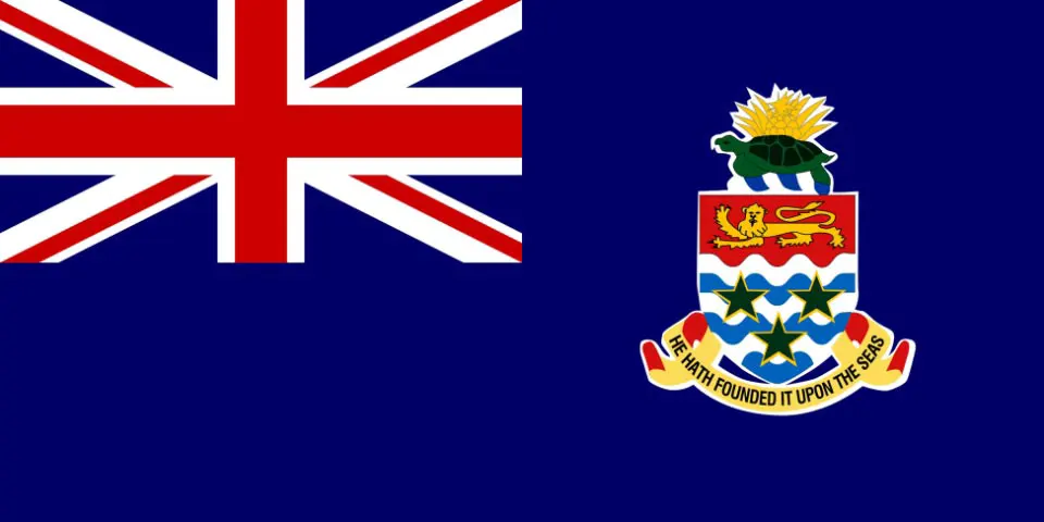 Flag of the Cayman Islands with flight support services.