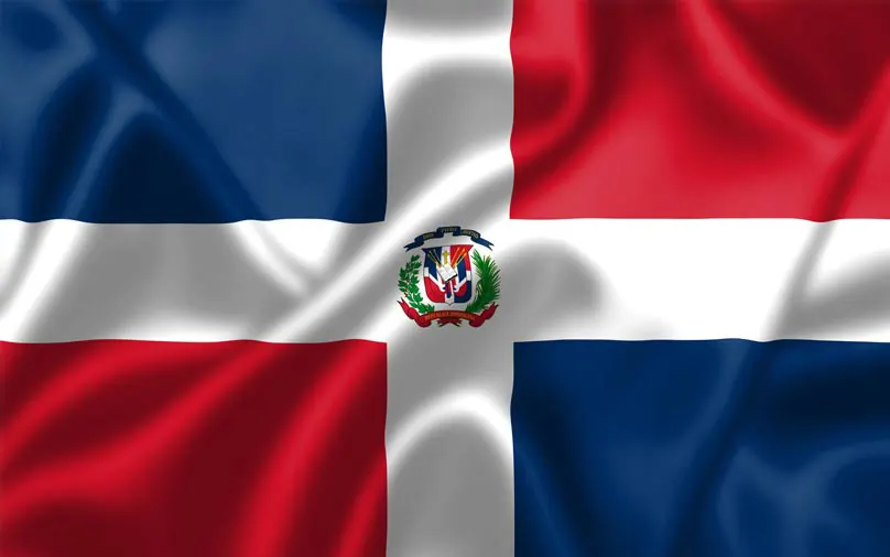 Flag of the Dominican Republic with flight support services.