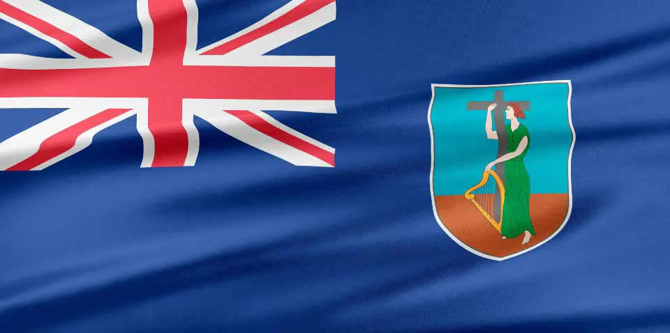 Flag of Montserrat with flight support services.