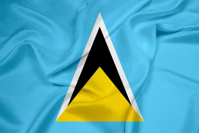 Flag of Saint Lucia with flight support services.