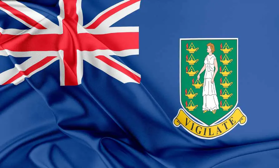 Flag of the British Virgin Islands with flight support services.